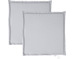 vidaXL - Tuinzitkussens - 2 - st - vierkant - 45x45x2 - cm - lichtgrijs