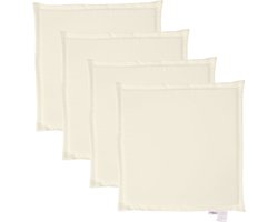 vidaXL - Tuinzitkussens - 4 - st - vierkant - 45x45x2 - cm - crèmekleurig
