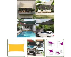 vidaXL Tuinzomer - Zonnezeil - Zonnezeil 160 g/m² 2,5x4,5 m HDPE geel - Buitenschilderij - Parasol - Schaduw Doek