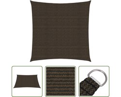 vidaXL Tuinzonescheiding - Zonnezeil - Zonnezeil 160 g/m² 3x3 m HDPE bruin - Buitenschilderij - Patio Doek - Parasol Alternatief