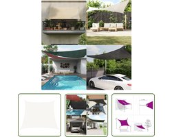 vidaXL Tuinzonescherm - Zonnezeil - Zonnezeil 160 g/m² 3/4x3 m HDPE wit - Buitenschilderij - Parasol Alternatief - Schaduw Doek