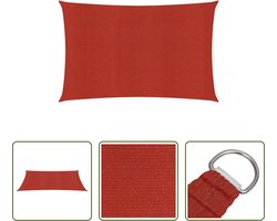 vidaXL Tuinzonescherm - Zonnezeil - Zonnezeil 160 g/m² 3x4,5 m HDPE rood - Parasol - Buitenschilderij - Veranda