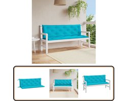 vidaXL Turquoise Tuinkussens Set - Waterafstotend Tuinbankkussens - Buitenkussens - Balkondecoratie - Tuindecoratie - Loungebekleding