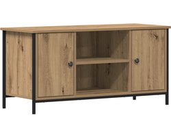 vidaXL - TV - Kast - artisanaal - eikenkleurig - 100 - x - 40 - x - 50 - cm - Bewerkt - hout