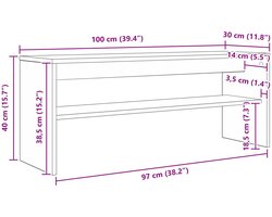 vidaXL - TV - Kast - Beton - Grijs - 100 - x - 30 - x - 40 - cm - Bewerkt - hout