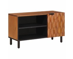 vidaXL - TV - Kast - met - opslag - Acacia - Bruine - Afwerking - 80 - x - 33 - x - 46 - cm