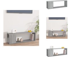 vidaXL Tv-kast - Tv-kasten - Tv-meubel - Hifi-meubel - Tv-meubel 100x24x32 cm bewerkt hout grijs sonoma eikenkleurig