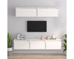 vidaXL Tv-kast - Tv-kasten - Tv-meubel - Hifi-meubel - Tv-meubelen 5 st massief grenenhout wit