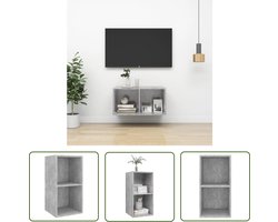 vidaXL Tv-kast - Tv-meubel - Tv-wandmeubel 37x37x72 cm bewerkt hout betongrijs - Wandmeubel - Beton Grijs - Houten Tv-meubel