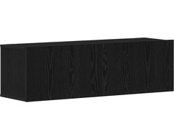 vidaXL - TV - Kast - Zwart - Eiken - 100 - x - 30 - x - 30 - cm - Bewerkt - hout