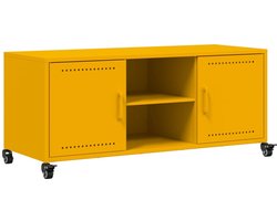 vidaXL - Tv-meubel - 100,5x39x43,5 - cm - staal - mosterdgeel