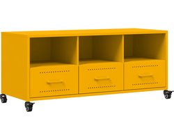 vidaXL - Tv-meubel - 100,5x39x43,5 - cm - staal - mosterdgeel
