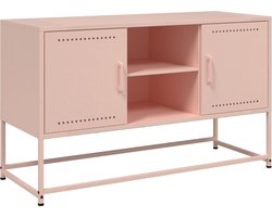 vidaXL - Tv-meubel - 100,5x39x60,5 - cm - staal - roze