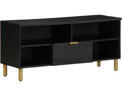 vidaXL - Tv-meubel - 100x33x46 - cm - bewerkt - hout - zwart