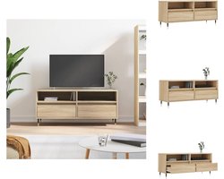 vidaXL - Tv-meubel - 100x34,5x44,5 - cm - bewerkt - hout - sonoma - eikenkleurig