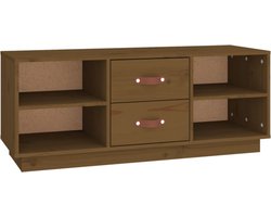 vidaXL - Tv-meubel - 100x34x40 - cm - massief - grenenhout - honingbruin