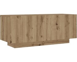 vidaXL - Tv-meubel - 100x35x40 - cm - bewerkt - hout - artisanaal - eikenkleurig