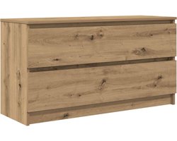 vidaXL - Tv-meubel - 100x35x54 - cm - bewerkt - hout - artisanaal - eikenkleurig