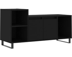 vidaXL - Tv-meubel - 100x35x55 - cm - bewerkt - hout - zwart
