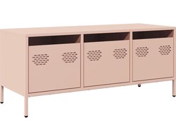 vidaXL - Tv-meubel - 101,5x39x43,5 - cm - koudgewalst - staal - roze