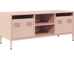 vidaXL - Tv-meubel - 101,5x39x43,5 - cm - koudgewalst - staal - roze