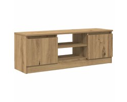 vidaXL - Tv-meubel - 102x30x36 - cm - bewerkt - hout - artisanaal - eikenkleur