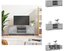 vidaXL - Tv-meubel - 102x30x37,5 - cm - bewerkt - hout - betongrijs
