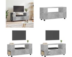 vidaXL Tv-meubel 102x34,5x43 cm bewerkt hout betongrijs - Tv-kast - Tv-kasten - Tv-meubel - Hifi-meubel