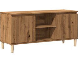 vidaXL - Tv-meubel - 102x35x50 - cm - bewerkt - hout - artisanaal - eikenkleur