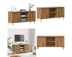 vidaXL Tv-meubel 102x35x50 cm bewerkt hout artisanaal eikenkleur - Tv-meubel - Tv-meubels - Tv-kast - Hifi-kast
