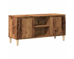 vidaXL - Tv-meubel - 102x35x50 - cm - bewerkt - hout - oud - houtkleurig