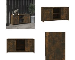 vidaXL - Tv-meubel - 102x37,5x52,5 - cm - bewerkt - hout - gerookt - eikenkleurig