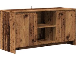 vidaXL - Tv-meubel - 102x37,5x52,5 - cm - bewerkt - hout - oud - houtkleurig