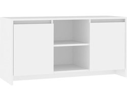 vidaXL - Tv-meubel - 102x37,5x52,5 - cm - bewerkt - hout - wit