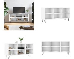 vidaXL Tv-meubel 103-5x30x50 cm bewerkt hout wit - Tv-meubel - Tv-meubelen - Tv Kast - Opbergkast