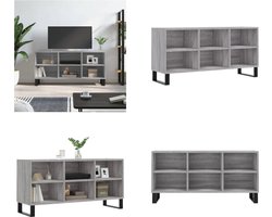 vidaXL - Tv-meubel - 103,5x30x50 - cm - bewerkt - hout - grijs - sonoma - eikenkleurig
