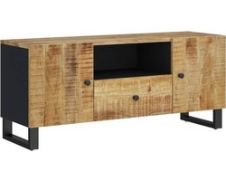 vidaXL - Tv-meubel - 105x33,5x46 - cm - massief - mangohout - en - bewerkt - hout