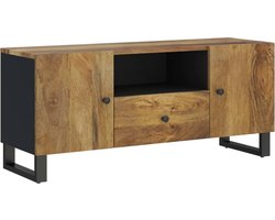 vidaXL - Tv-meubel - 105x33,5x46 - cm - massief - mangohout - en - bewerkt - hout