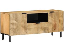 vidaXL - Tv-meubel - 105x33x46 - cm - massief - mangohout - bruin