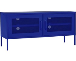 vidaXL - Tv-meubel - 105x35x50 - cm - staal - marineblauw