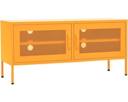 vidaXL - Tv-meubel - 105x35x50 - cm - staal - mosterdgeel