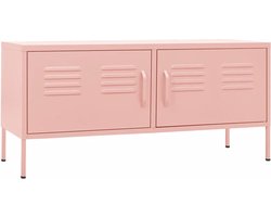 vidaXL - Tv-meubel - 105x35x50 - cm - staal - roze