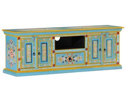 vidaXL - Tv-meubel - 110x30x40 - cm - massief - mangohout - blauw