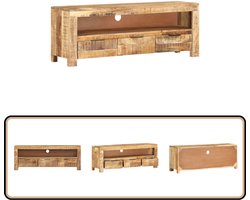 vidaXL Tv-meubel - 110x30x40 cm - Ruw Mangohout Televisie Tafel - Tv Stand - Houten Tv Meubilair - Mangohout Tv Meubel - Vintage Tv Meubel