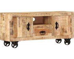vidaXL - Tv-meubel - 110x30x50 - cm - ruw - mangohout