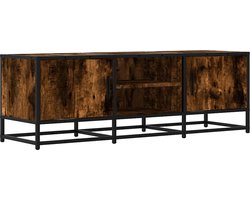 vidaXL - Tv-meubel - 120x35x41 - cm - bewerkt - hout - metaal - gerookt - eikenkleurig