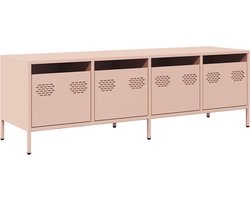 vidaXL - Tv-meubel - 135x39x43,5 - cm - koudgewalst - staal - roze