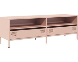 vidaXL - Tv-meubel - 135x39x43,5 - cm - koudgewalst - staal - roze