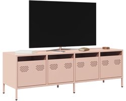 vidaXL Tv-meubel - 135x39x43,5 cm - Roze - Staal Tv Meubel - Tv Kast - Metalen Tv Stand - Roestvrijstalen Tv Tafel - VidaXL Tv Meubilair