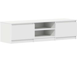 vidaXL - Tv-meubel - 140x40x35,5 - cm - bewerkt - hout - wit